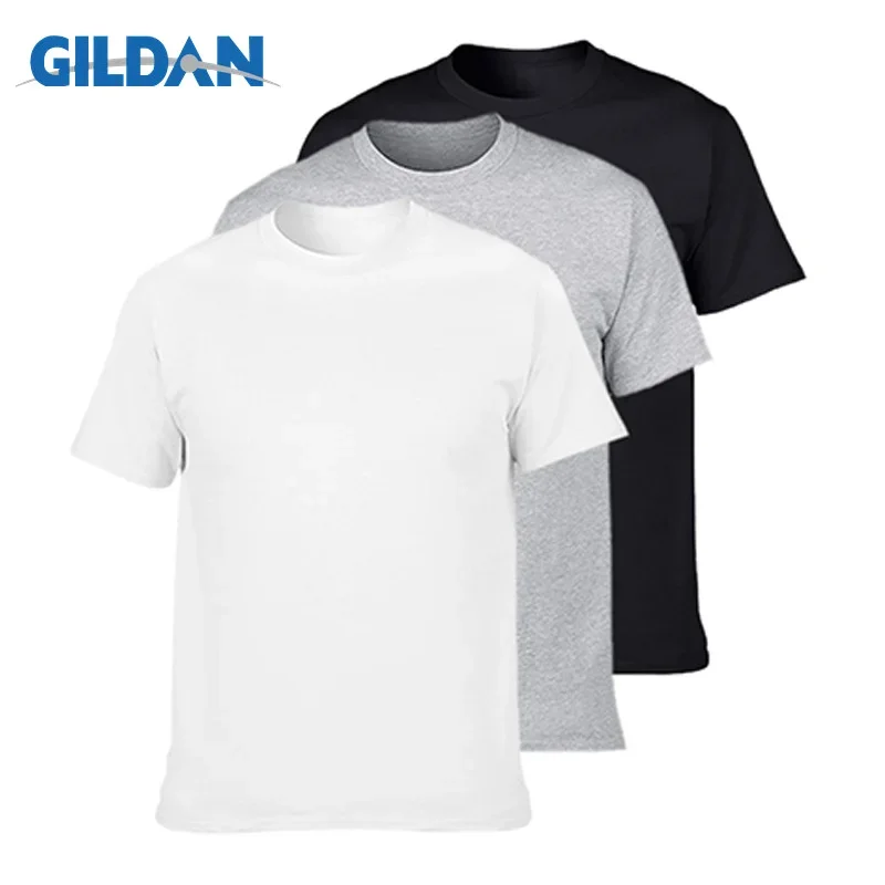 3Pcs/lot GILDAN T Shirt Men Summer Short Sleeve O neck Mens T-shirt 100% Cotton t shirt Tops Mens Brand tshirt Plus size XS-3XL