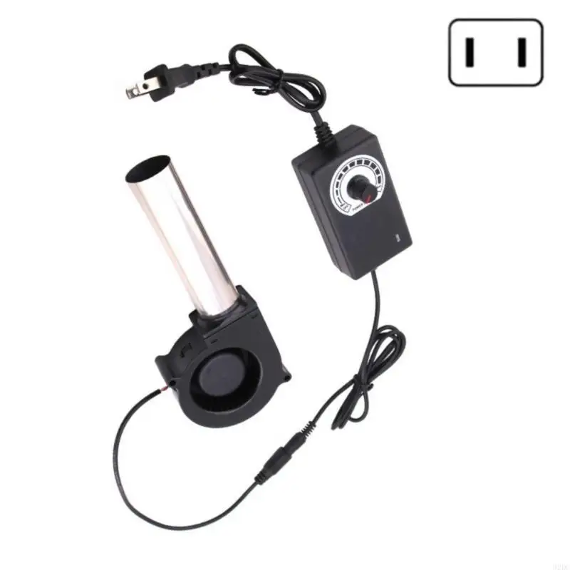 

02DC Outdoor Cooking BBQ Fan Charcoal Blower 12V Portable Barbeque Air Blower for Barbecue Picnics Camping Outdoor Cooking