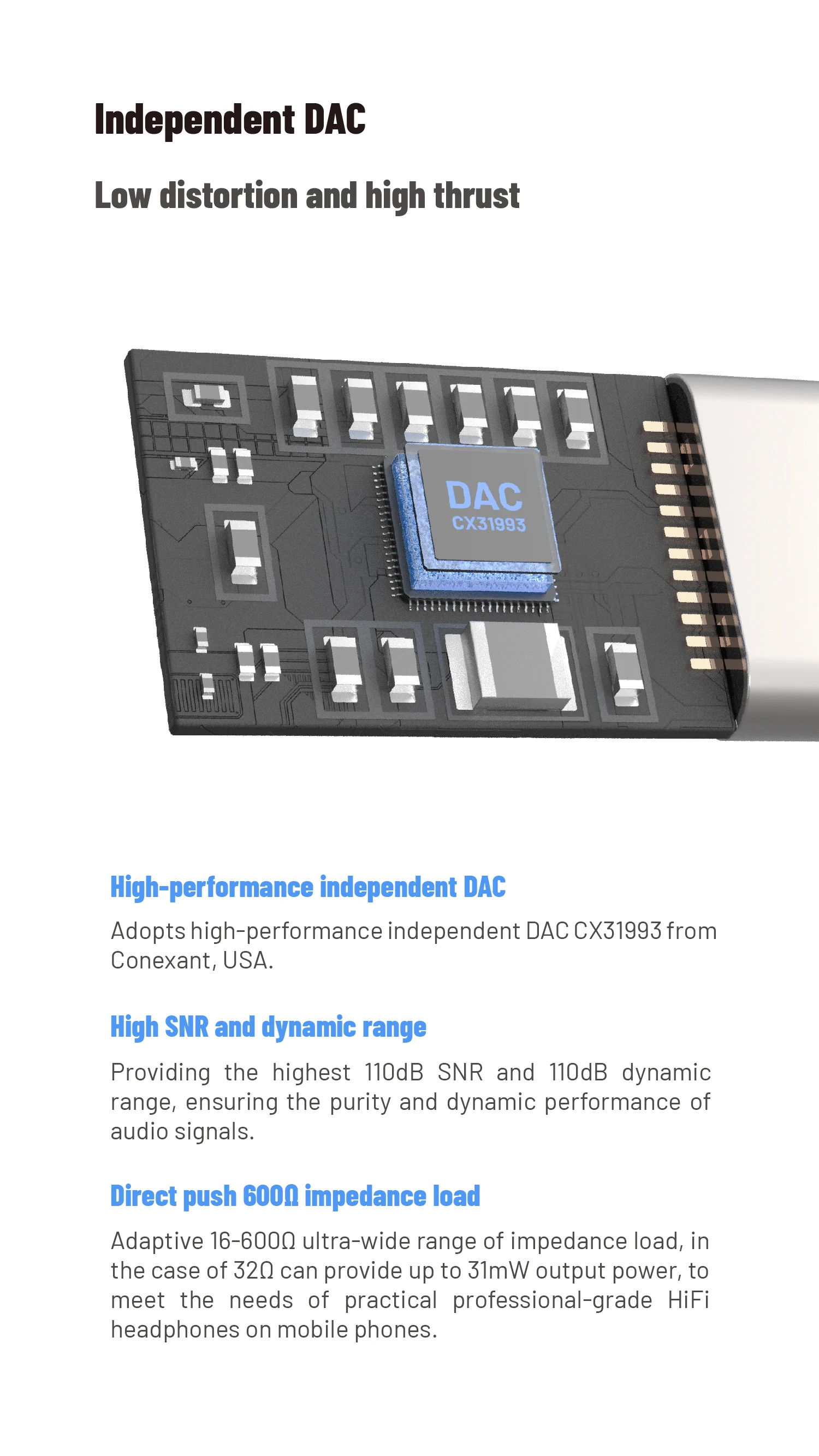BQEYZ LIN Typ C auf 3,5 mm 4,4 mm HiFi-Kopfhöreradapter 32 Bit 384 kHz CX31993 Dongle Kopfhörerverstärker DAC kompatibel mit Typ-C-Anschlüssen – Detail 2