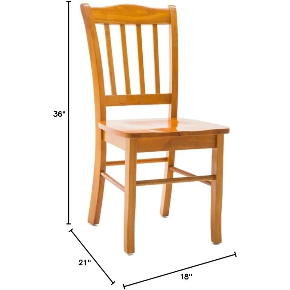 Cadeiras laterais de jantar estilo Oak Shaker, par