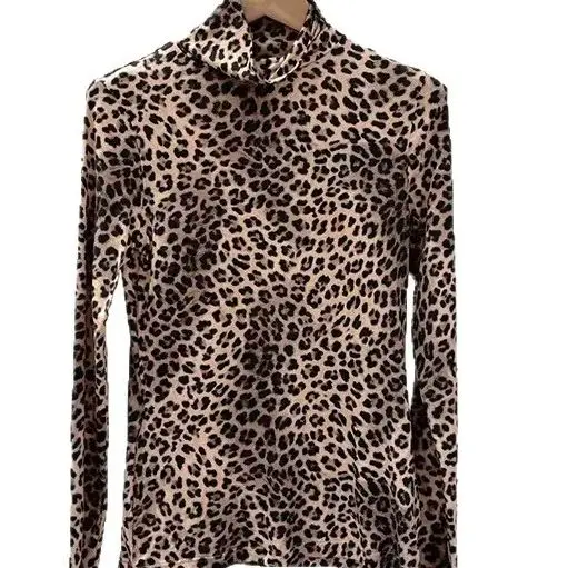 

Spring/Fall Women Turtleneck Long Sleeve Leopard Print Elastic Slim Fit Top Sexy Elegant Shirt