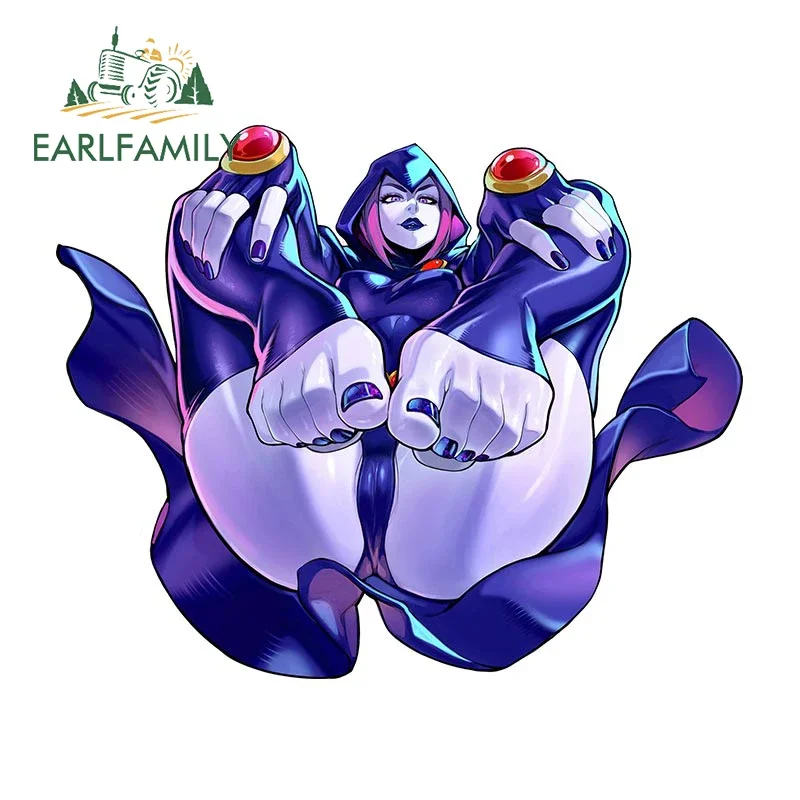 

EARLFAMILY 13 см x 10,5 см для вороны, автомобильные наклейки, модная наклейка с зеркальным рисунком, водонепроницаемый бампер, Декор