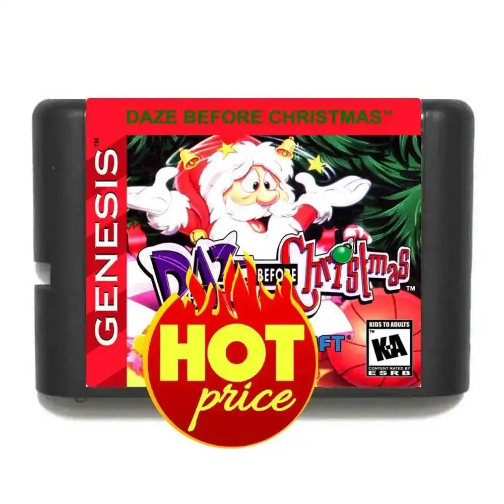 Daze Before Christmas 16 Bit MD Game Card Reproduction Cart for Sega Genesis Mega Drive