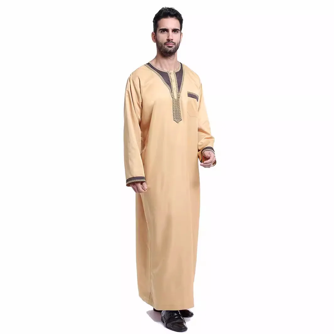 Abaya muçulmano masculino abaya roupas arábia saudita dubai lazer ao ar livre single-wear muçulmano robes turquia marrocos muçulmano S-3XL