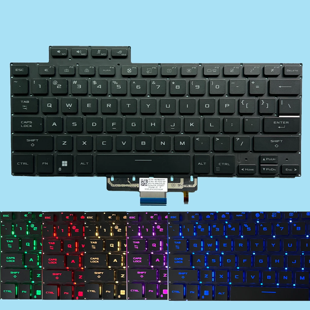 Teclado Retroiluminado Rgb dos Eua Asus Rog Zephyrus G15 Ga503q Ga503qr Ga503qs Ga503qm G16 Gu603 Gu603hm V202526js1 2023