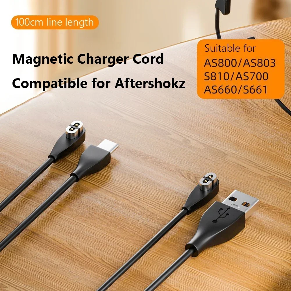 Magnetic Charger USB/Type-C Charging Cable For Shokz OpenRun Air For Aftershokz Aeropex AS800/ S803/ S810 For Shokz OpenRun Pro