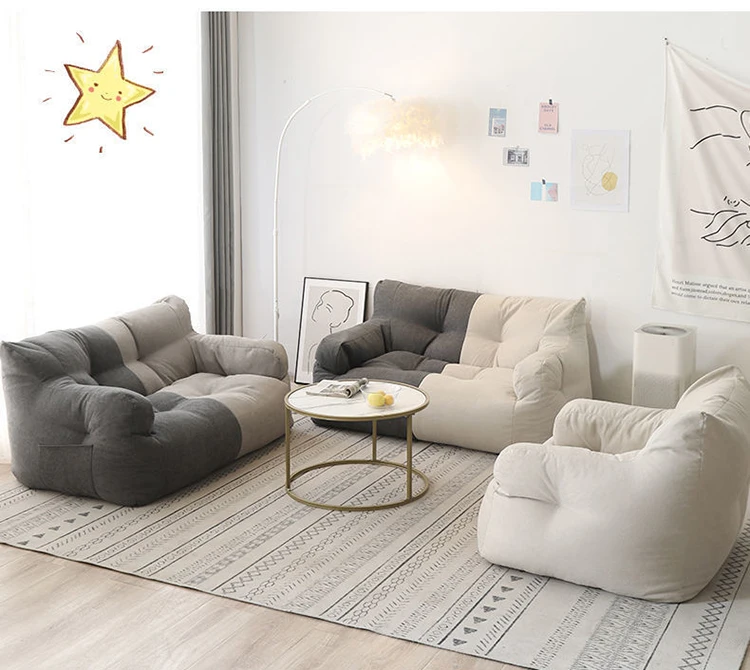 2 Person Bean Bag Sofas Relaxing Soft Lazy Puffs Sofa Living Room Comfortable Backrest Chair Portable Sleeping Sofas Furniture