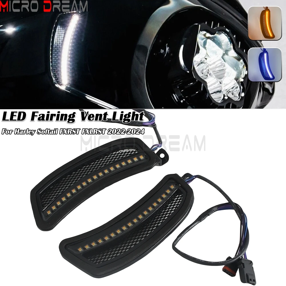 

Для Harley Softail Low Rider ST FXRST El DiabloFXLRS мотоциклетная фара, вентиляционный акцент, светодиодный индикатор, обтекатель, вентиляционная накладка, лампа
