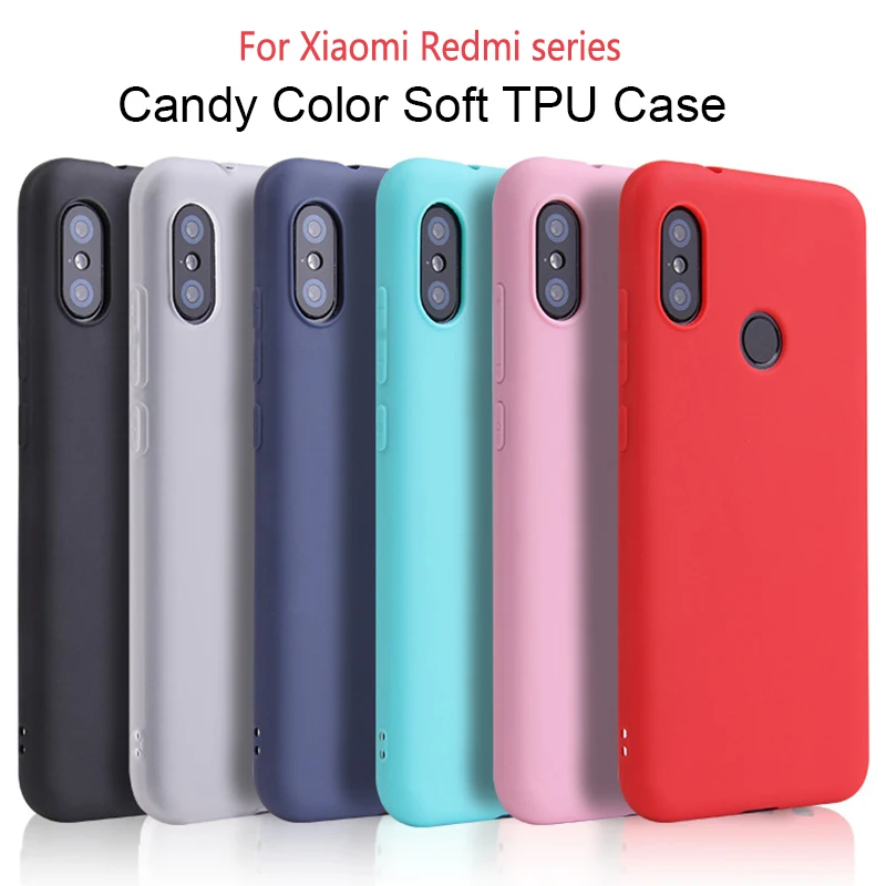 Candy Color Phone Case for Xiaomi Redmi Note 5 6 7 7s 8 9 9S 9 Pro Redmi 4A 5 5A 6 6A 7 7A 8 8A 9 9A 9C Matte silicone Soft Case