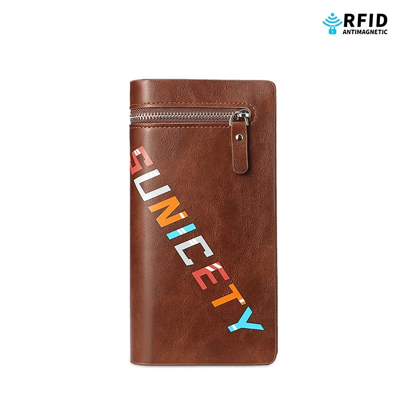 Commercial handbag Men's Wallet Anti theft swiping Multi card position Card Bags Multifunction High-capacity zipper Purse Male