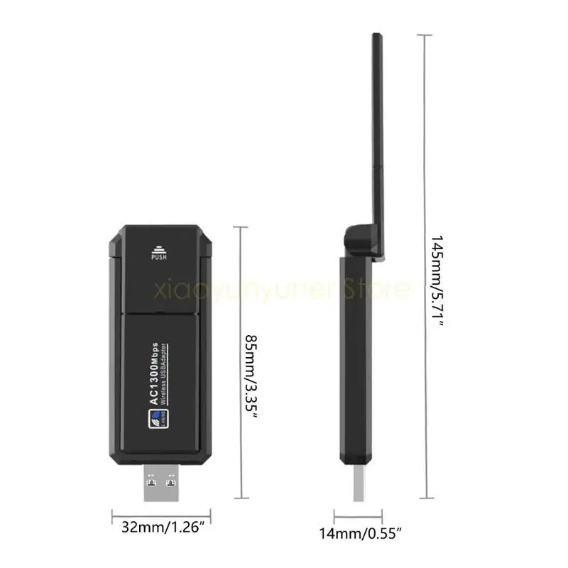 1300M USB WIFI Adapter Mini NetworkCard 2.4+5GHz Wireless Networkadapter Card P9JB