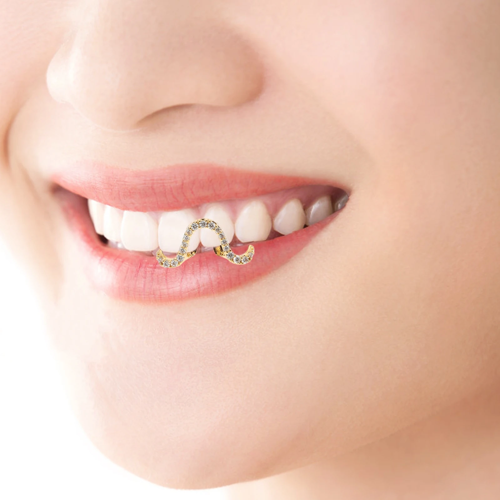 

Gold Silver Grills For Teeth Fake Vampire Accessories Zircon Wave Prom Braces Men Women Party Costume Jewelry Diamond
