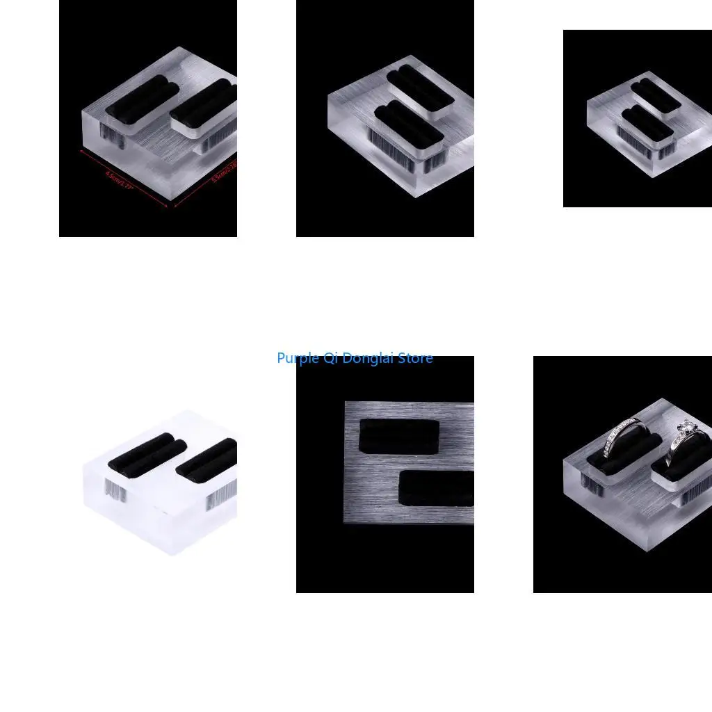 

L21E Ring Display Stand with Black Clear Acrylic Rectangle