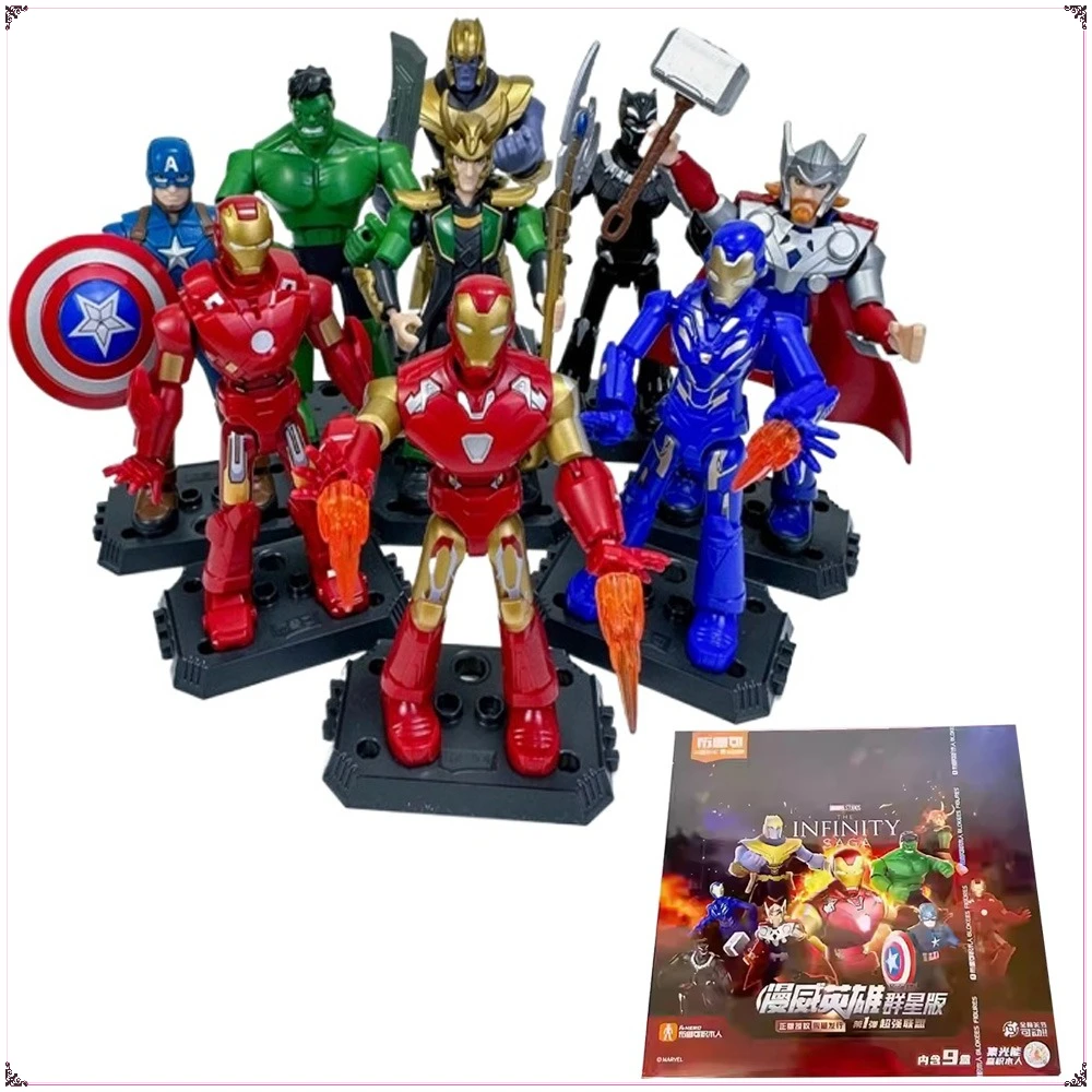 

Genuine Brooke Marvel Hero Series Action Figures Classic Anime Characters Loki Thor Captain America Hulk Model Toy Kids Gifts