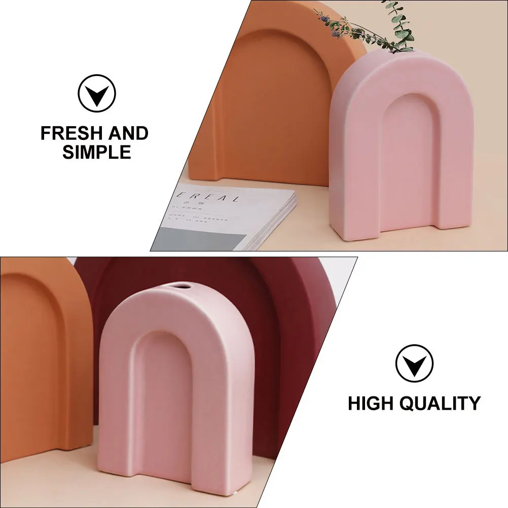 

1Pcs Ceramic Vase Unique Rainbow Design Decorative Hydroponic Flower Pot Home Office Living Room Flower Arrangement Planter