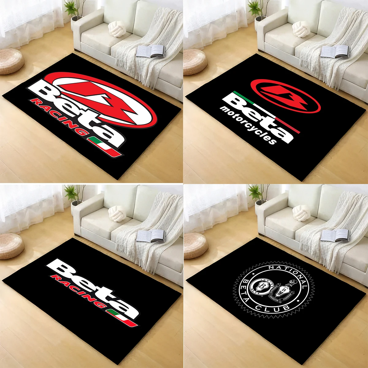 B-Beta Motor logo Printed Carpet Non -slip Multi Function carpets Living Room Rugs Entrance Floor mat Home Kitchen Hallway Decor