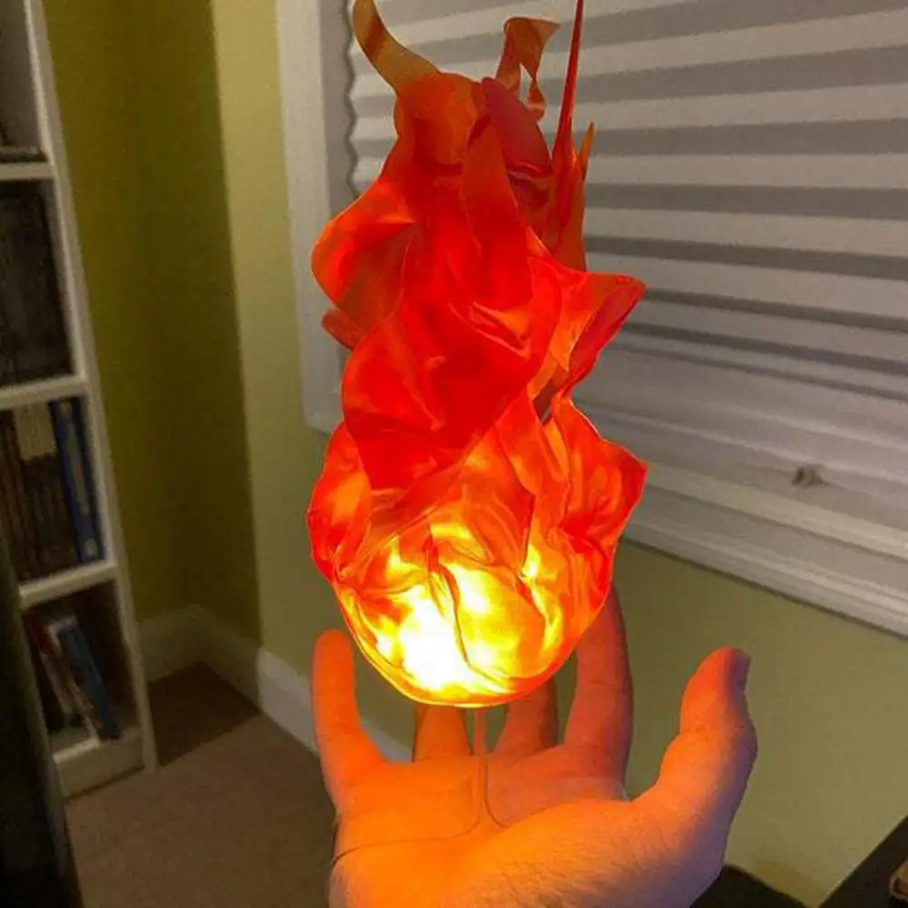 Floating Fireball Replica Halloween Floating Fireball Prop Artificial Flame Lamp Decor for Role Playing Led Ball for Home