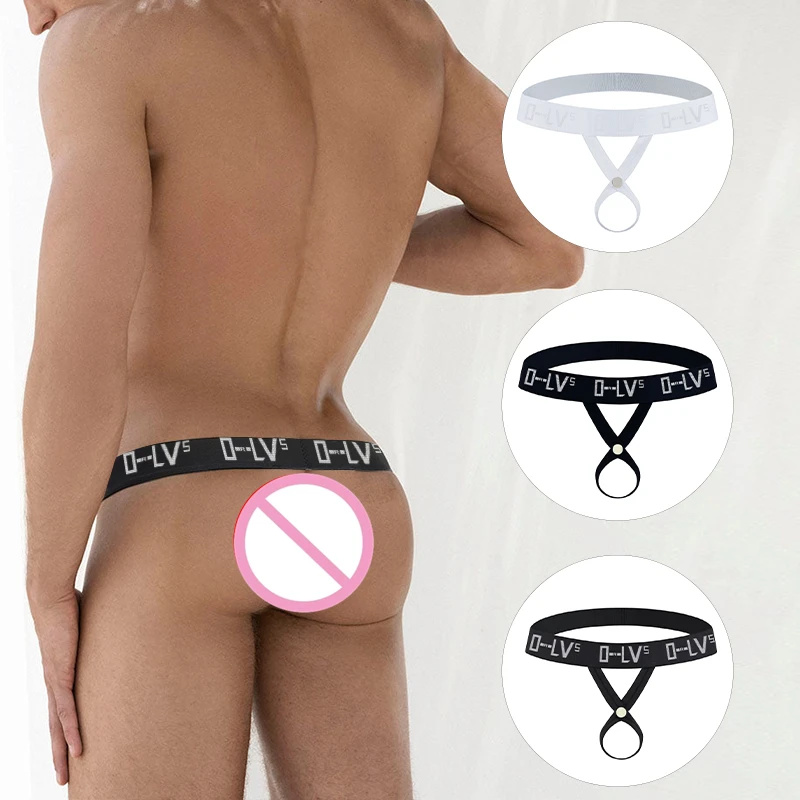 

sissy Cockstraps Men Jockstrap Panties Sexy Thongs G String Adjustable o ring Penis Cockring Gay Underwear male Thong Lingerie