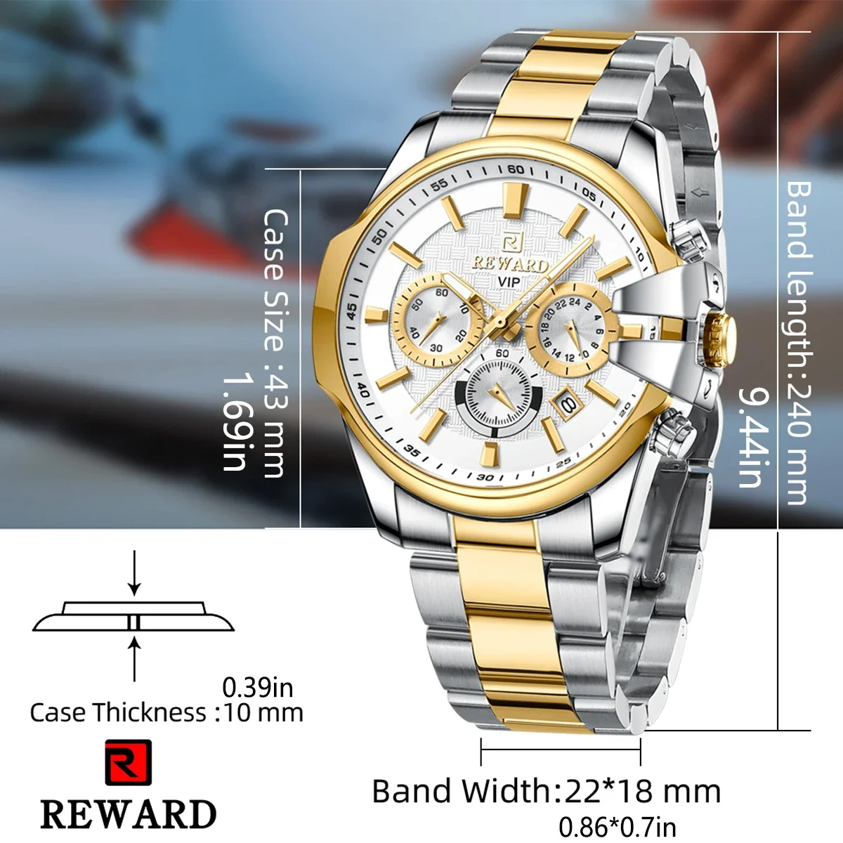 مكافأة 81110 الأعمال ووتش الرياضة ساعة رجالي للماء ليلة ضوء الموقت التلقائي تاريخ الكوارتز الفولاذ المقاوم للصدأ الساعات للرجل