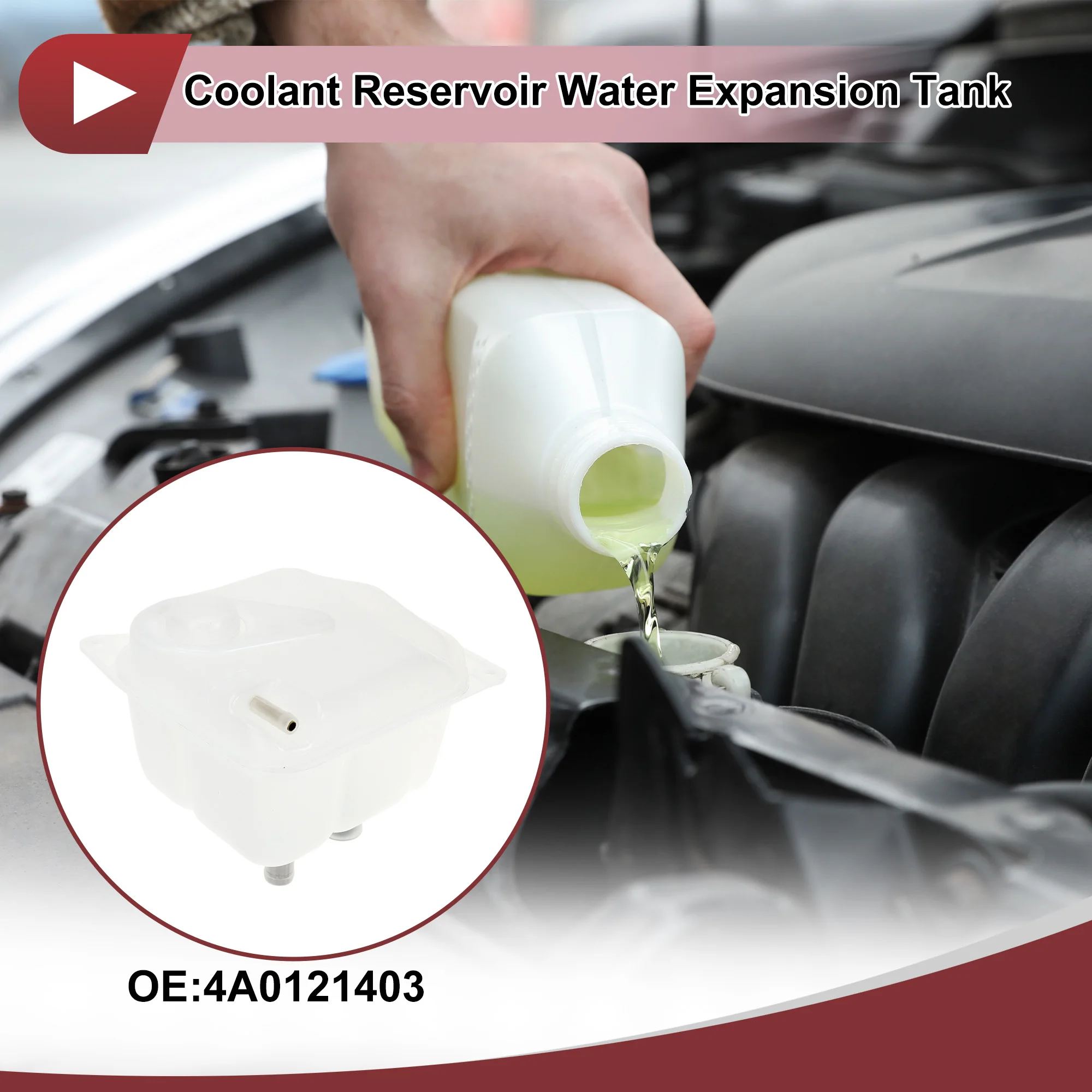 UXCELL Engine Coolant Reservoir Water Expansion Tank for 100 Quattro 100 1992-1994 A6 1995-1998 2.8L Bottle No.4A0121403