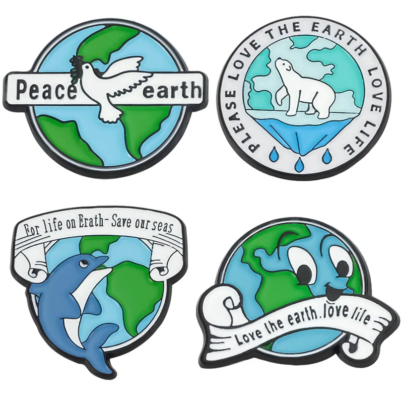 

Creative New Earth Badge Protects Climate Change Badge Cartoon