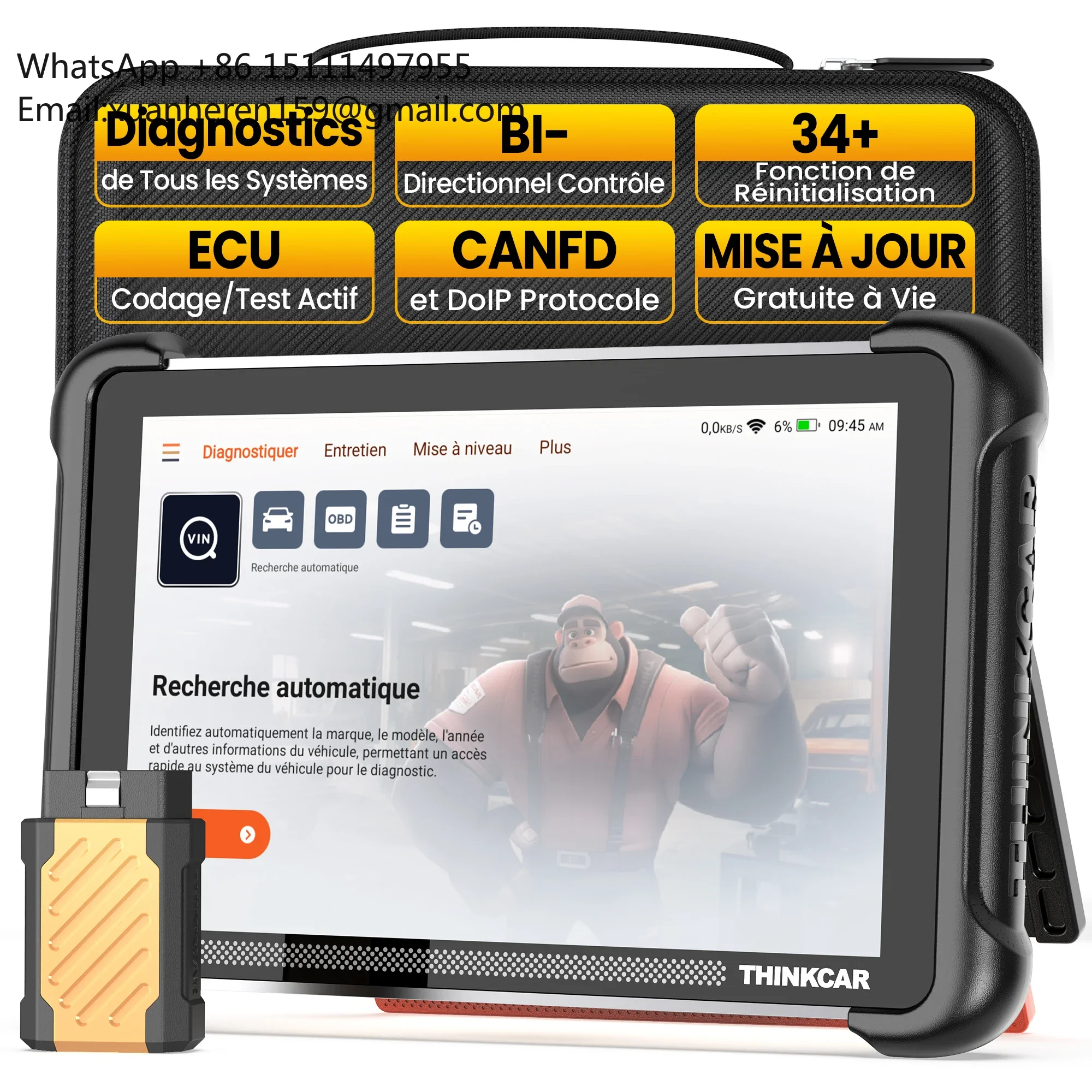 

THINKCAR THINKSCAN 689BT Outils De Diagnostic Scanner 34 Reset Lifetime Free Update Full System Ecu Coding Obd2 Diagnostic Tool