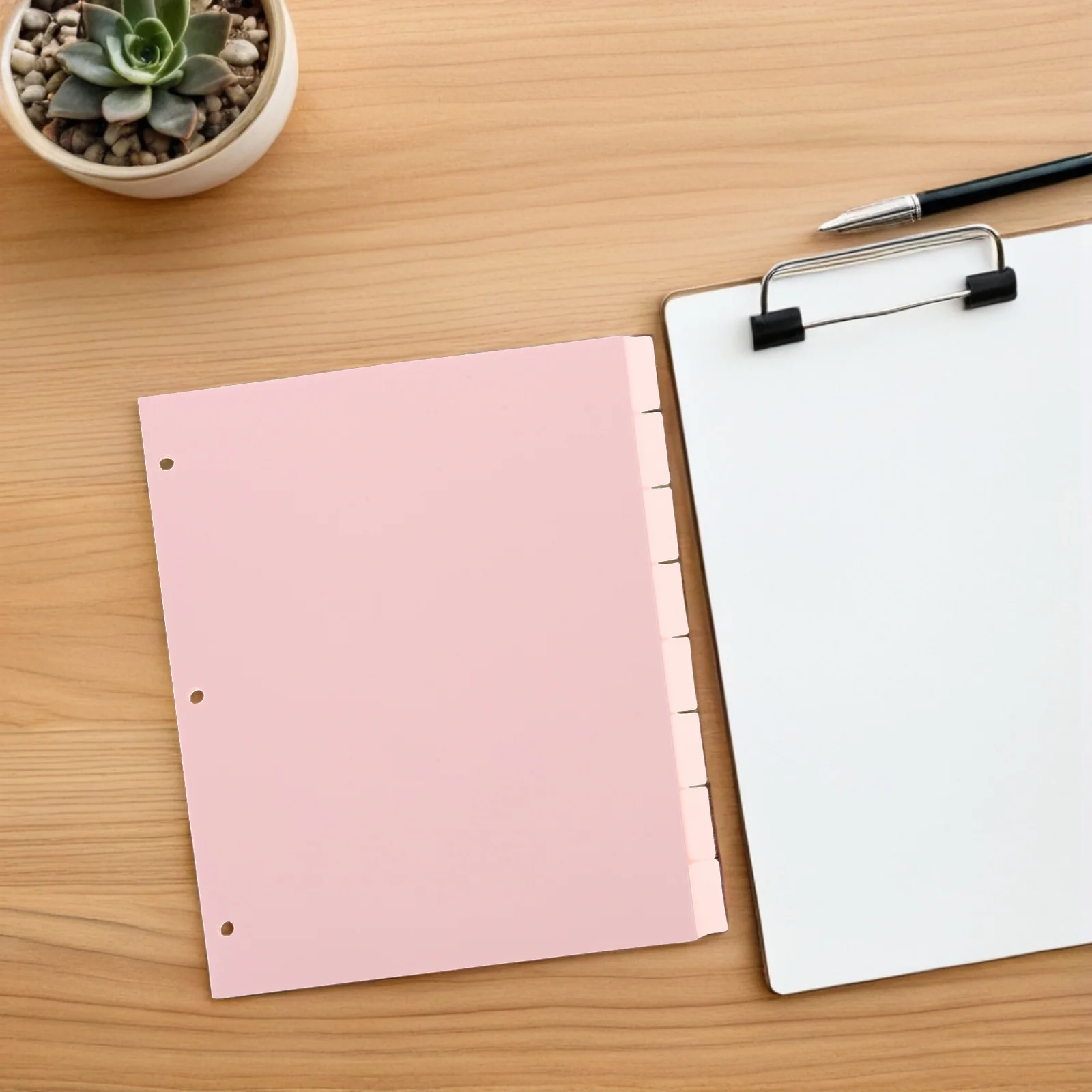 8 Sheets PVC Plastic Separator Tabs Dividers for 3 Rings Binder Notebook Supplies Sturdy ganize Planner School Office