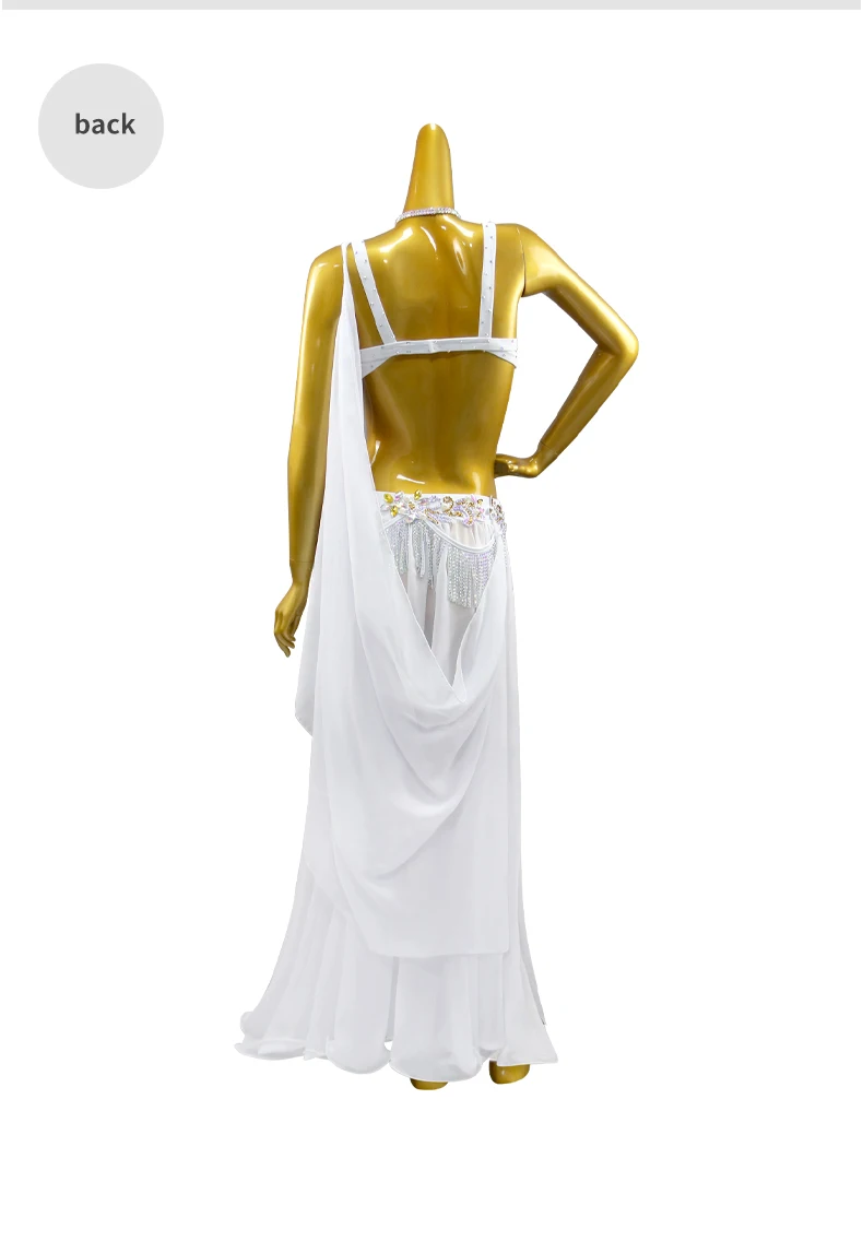 Bauchtanz-Anzug für Damen, Abendkorsett-Kleid, Übungskleidung, Bühnen-Bauchtanz, Arabische Caderines, Unterrichtskleidung, Tanzkleidung, Langer Rock – Detail 10