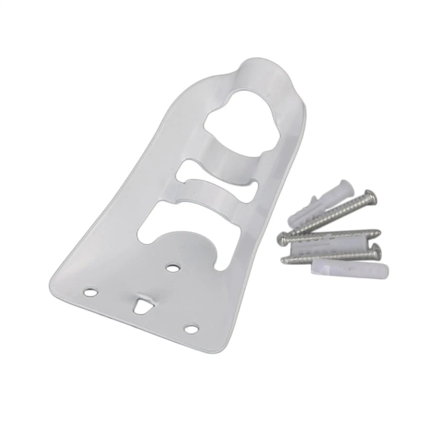 Flagpole Holder Base Iron with Screws Accs White for Windsock Porch Yard Garden