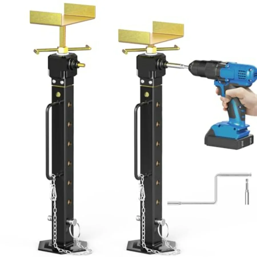 

RV Slide Out Supports Stabilizer Jacks Adjustable Height 26-51 Inch Camper Travel Trailer Support Jacks Up to 5000LBS with Powe