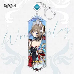 Anime Keychain Furina Hutao Sandrone Mualani Kinich Interlayer Key Chain Accessories Cute Bag Pendant Key Ring for Fans Gift