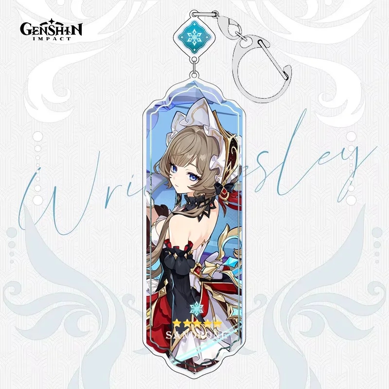 Anime Keychain Furina Hutao Sandrone Mualani Kinich Interlayer Key Chain Accessories Cute Bag Pendant Key Ring for Fans Gift