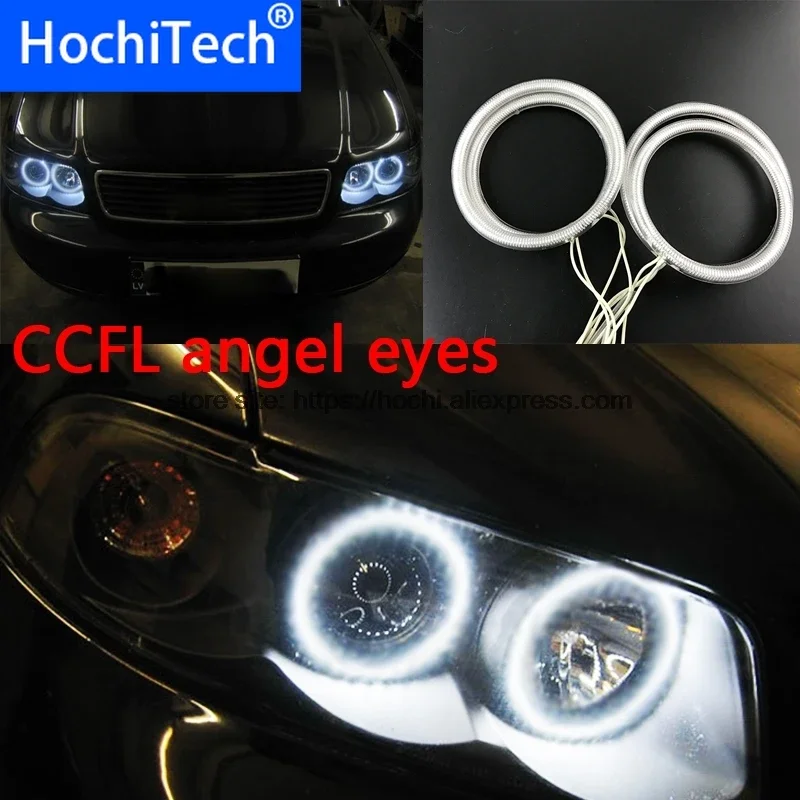 

For Audi A4 B6 2000 2001 2002 2003 2004 205 2006 HochiTech WHITE 6000K CCFL Headlight Angel Demon Eyes Kit Angel Eyes Light