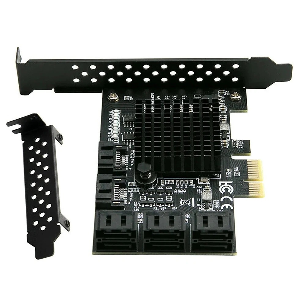 High Speed 8-Port SATA=III=PCIe Expansion Card 6Gb/s Controller For Windows Linux=Server=Marvell 88SE9215+JMicron JMB5xx Chipset