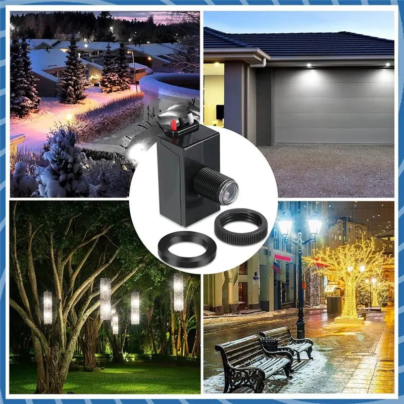 DT19 2 PCS Dusk to Dawn Sensor Photocell Light Sensor for Outdoor Lighting 120-277V Automatic Photoelectric Switch Black