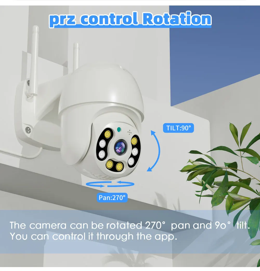 Carecam/iCsee APP 3MP 1296P Full Color Wireless PTZ Outdoor IP Dome Camera AI Humanoid Detection Home Security CCTV Baby Monitor