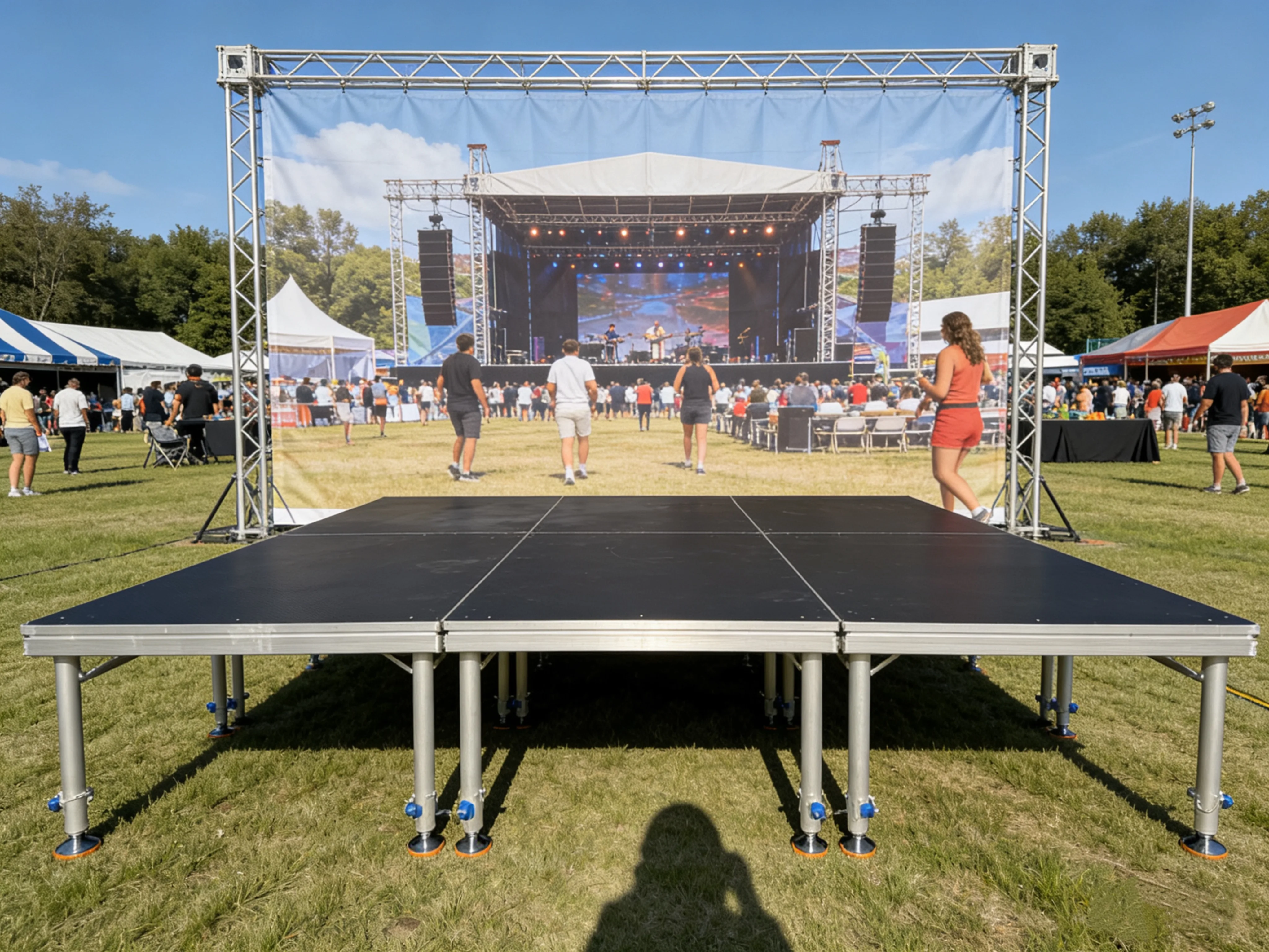 【Competitive Price】Simple Stage, Suitable For Outdoor Activities; Portable Aluminum Alloy Stage For Sale.