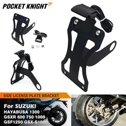 For SUZUKI HAYABUSA GSXR 600/750/1000 GSXS1000/F Bandit 1250 License Plate Holder Curved Side Plate Mount Tail Fender Eliminator