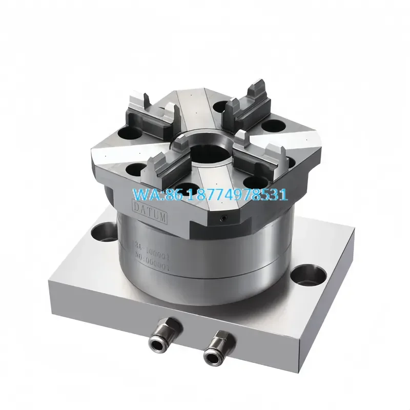 Wmwmnu Automatic 4 Jaw Chuck for Erowa ER-007521 EDM CNC Work Table Spindle Pneumatic 4000N 0.002mm Stainless Steel 3A-100001