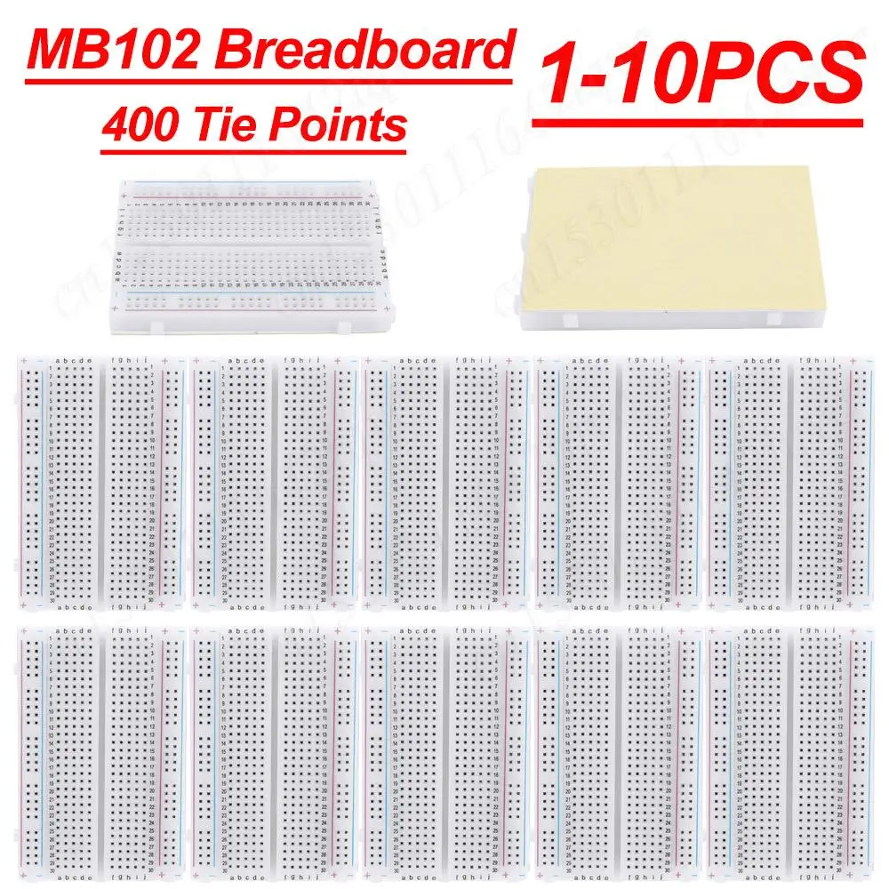 1-10Pc 400 Tie Points Solderless PCB Breadboard Spliceable Universal MB102 Breadboard DIY Bread Board for Experiment Test Robot