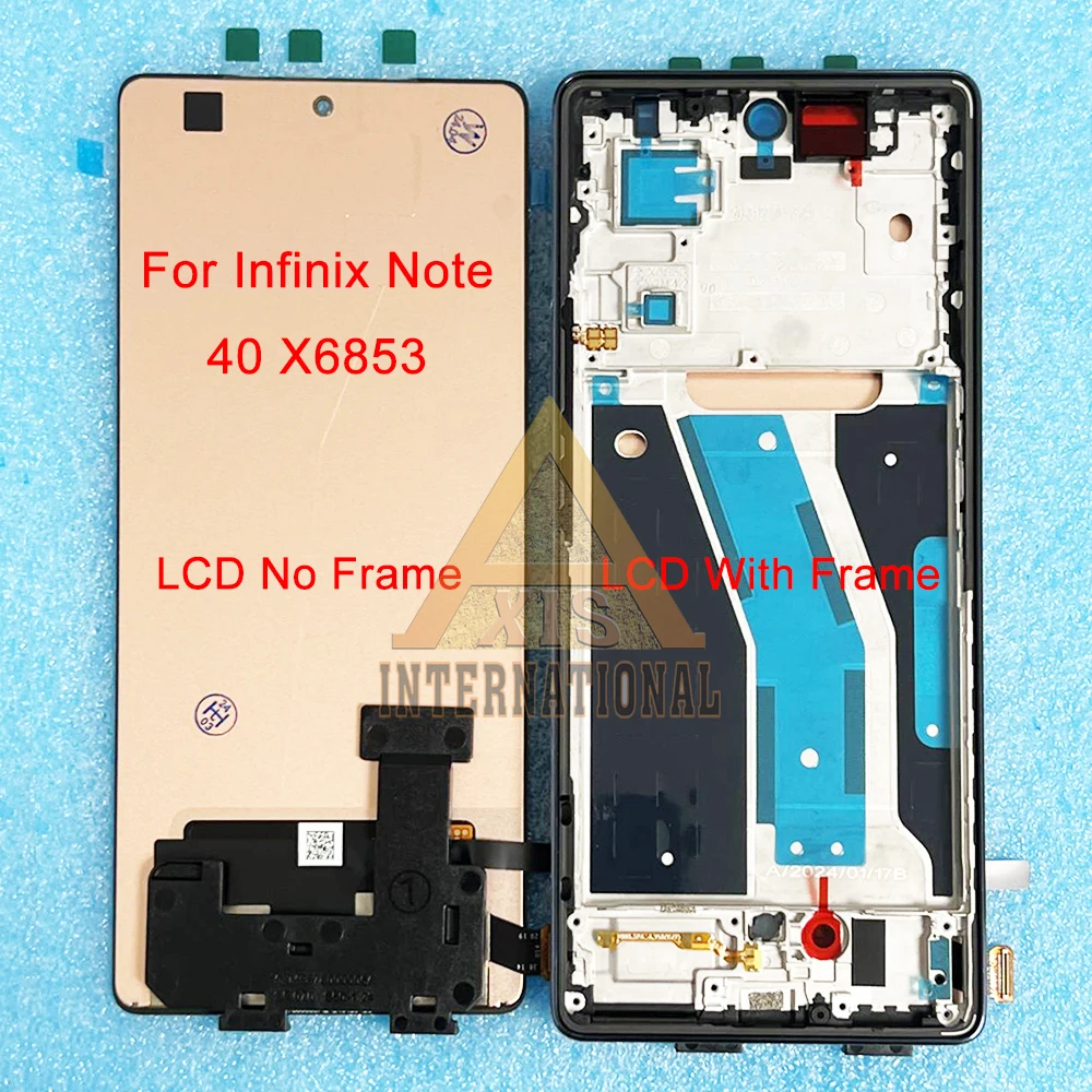 Original AMOLED For Infinix Note 40 Pro Plus X6851B LCD Note 40 X6853 Display Screen Frame For Note 40 Pro 5G X6851 4G X6850