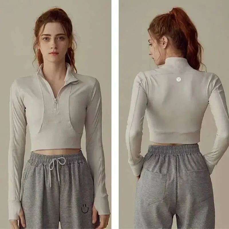 

Slim Fit Sports Coat Shirts Jacket Elastic Yoga Fiess Women's Outdoor Tops Running Zipper Quick Dry Fall Clothing