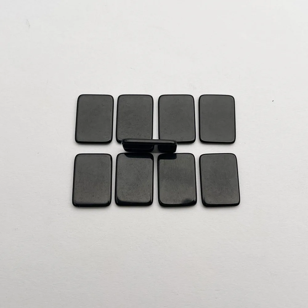 fashion Natural stone Obsidian Double flat bottom square cabochon about 12x17MM 12PCS Ring Earrings necklace diy Accessories