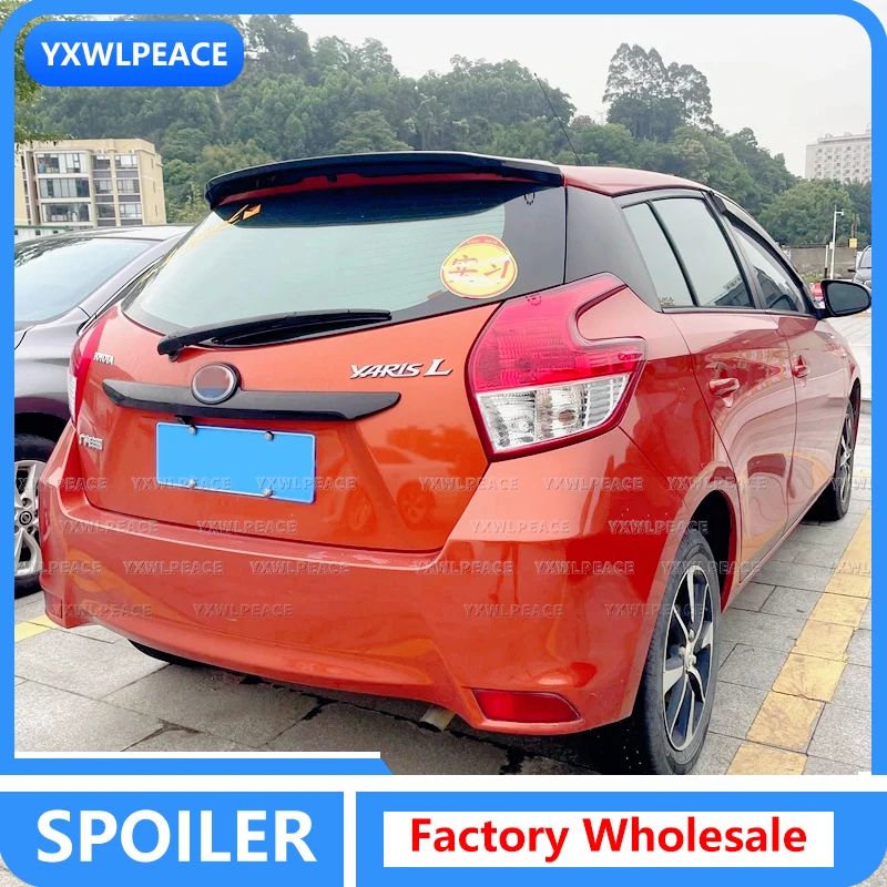 

For Toyota Yaris Hatchback 2014-2017 ABS Material Unpainted Color Rear Roof Spoiler Trunk Lip Wing Body Kit Accessories