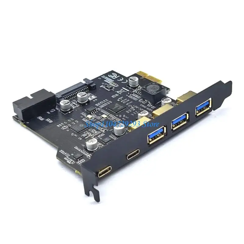 Y2GD USB 3.2 Gen1 Type C Front Panel Card PCI-E PCI E USB Adapter for Desktops Front Mounted 19PIN Adapter Card