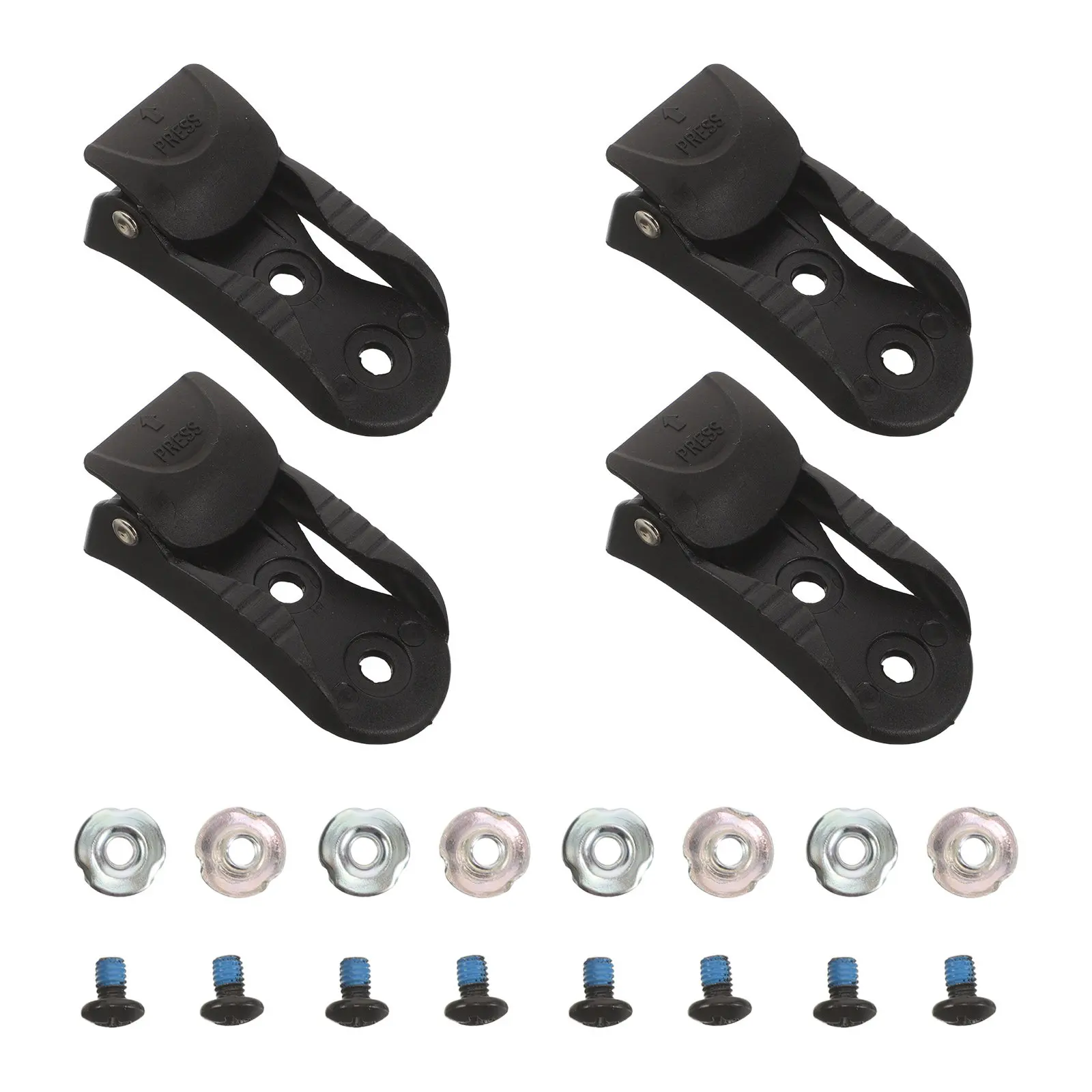 4Pcs Roller Skate Buckles Replacement Clips Set Inline Skate Strap Repair Hardware Kit with Screws Metal Clip Part