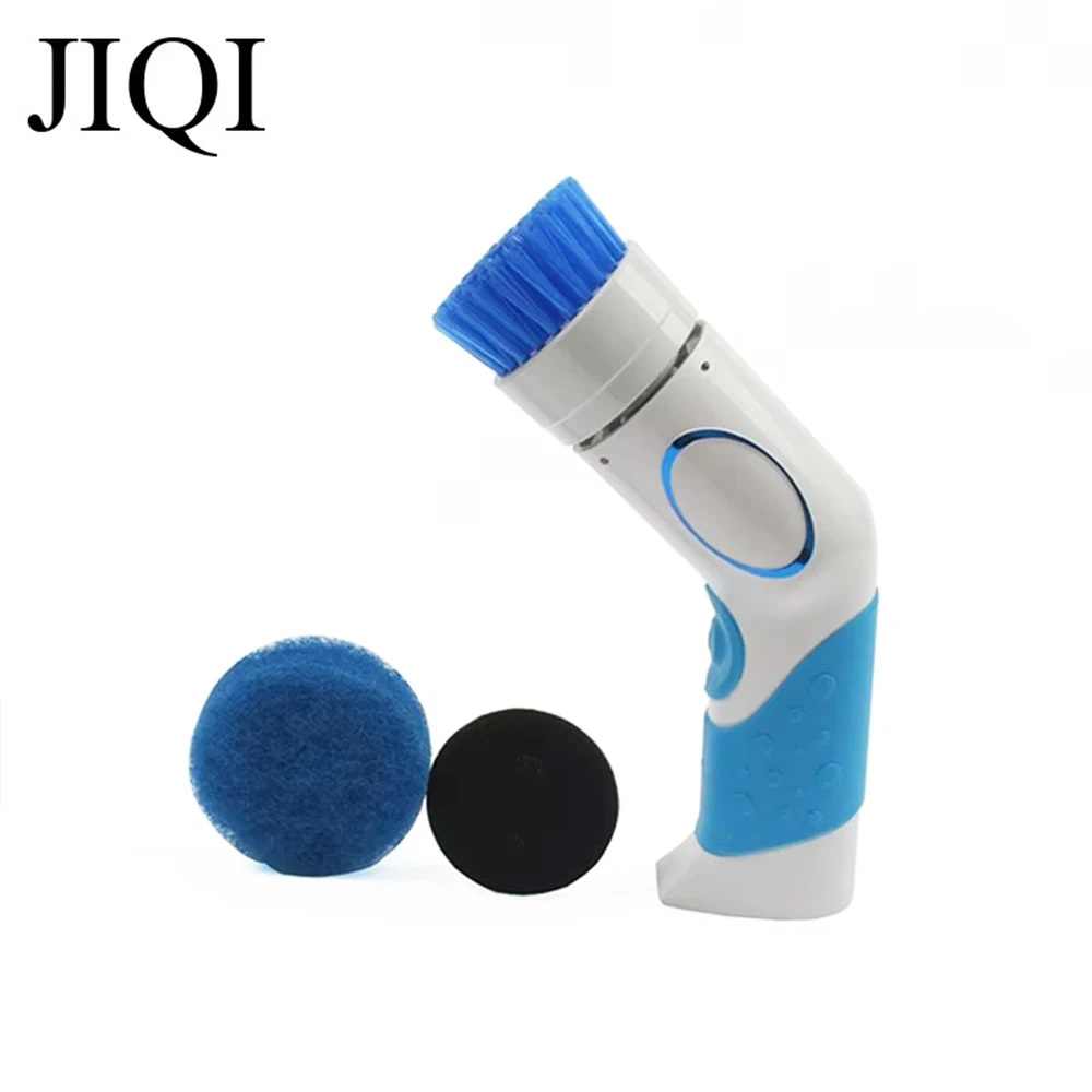 JIQI Hand Held Electric Dishwasher Mini Dishes Washing Machine Kitchen Bowl Cleaning dishwashing Bath Cleaner Replaceable Brush