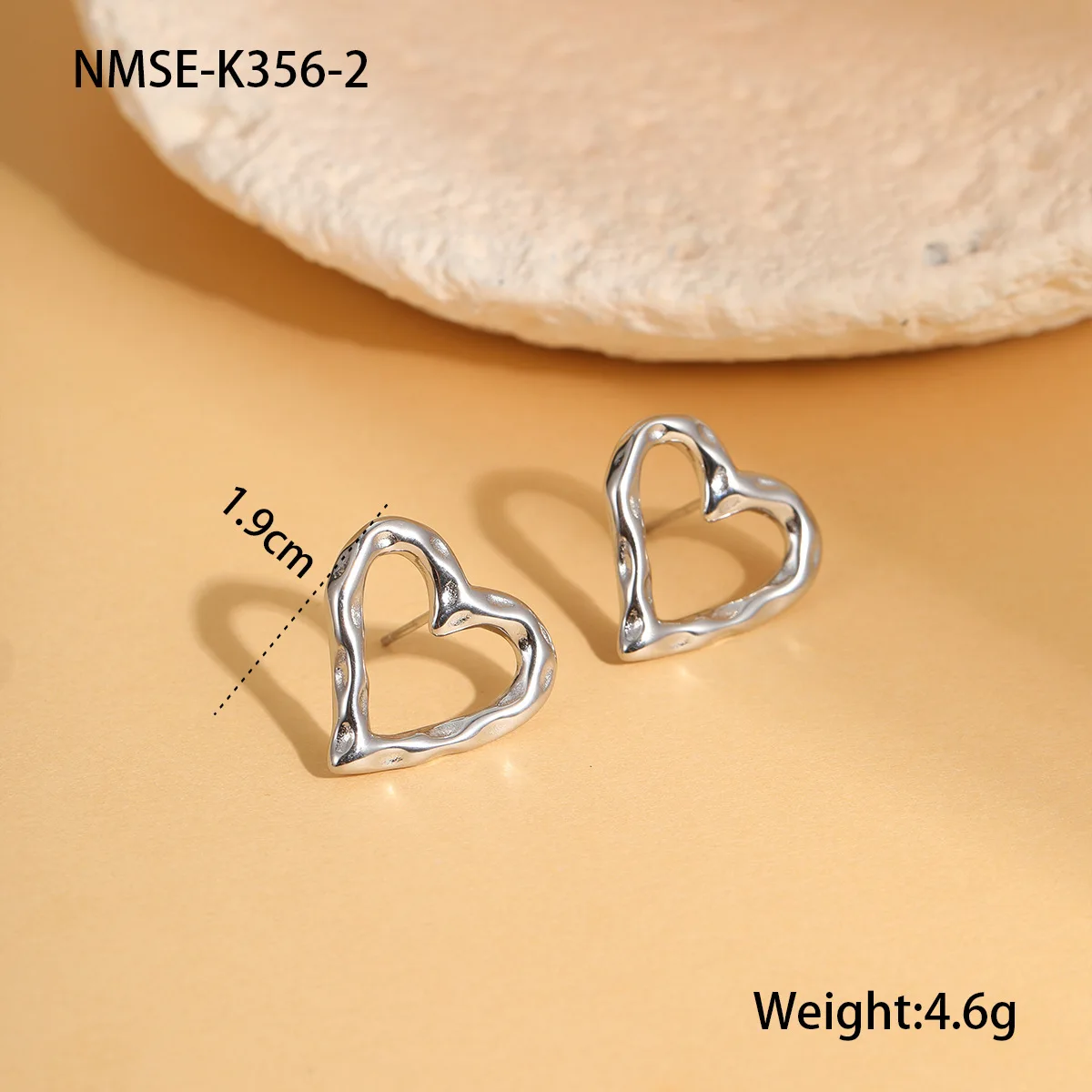 Ars Gold Plated Heart Stud Earrings Stainless Steel Earrings for Women Minimalist Earring No Tarnish Daily Wear Earring Studs