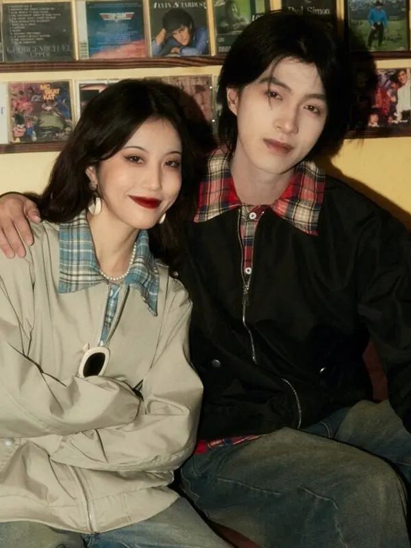 

Ретро-куртка в гонконгском стиле для мужчин, весенне-осенняя, с воротником-рубашкой, в американском стиле, имитация двухслойной верхней одежды