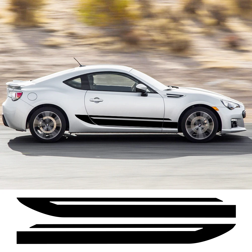 

2Pcs Car Side Door Body Stickers For Subaru BRZ STI Toyota 86 GT86 GR86 Racing Stripe Style Vinyl Film Decals Car Accessories